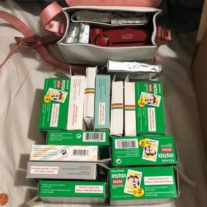 Instax camera with bag and over 250 film